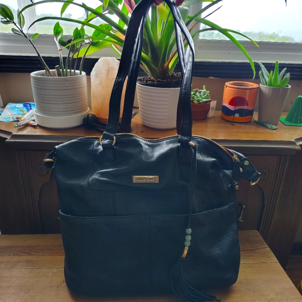 Black Leather Tote Bag